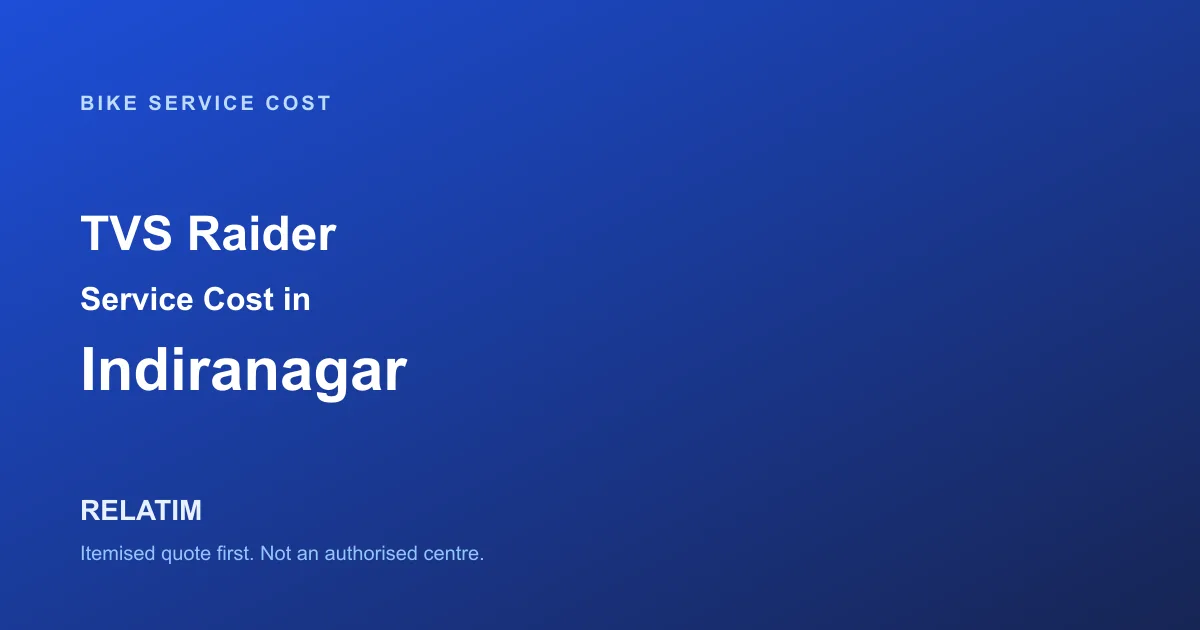 TVS Raider Service Cost in Indiranagar, Bangalore